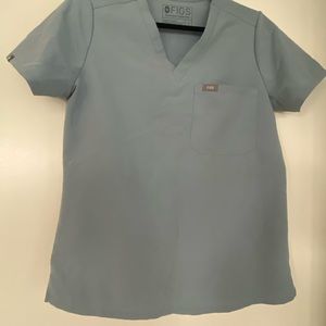 Figs blue scrub top in small